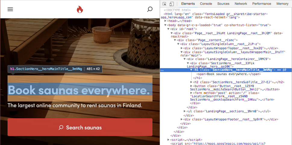 Mobile LandingPage hero title